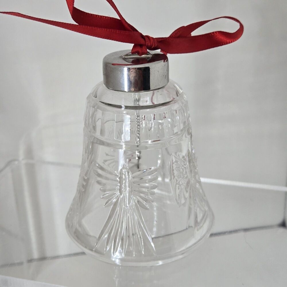Waterford Crystal Millennium Glass Bell with Ribbon, Silver Accent